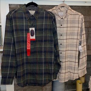 NWT Men’s Bundle of 2 Button Down Casual Flannel Shirts